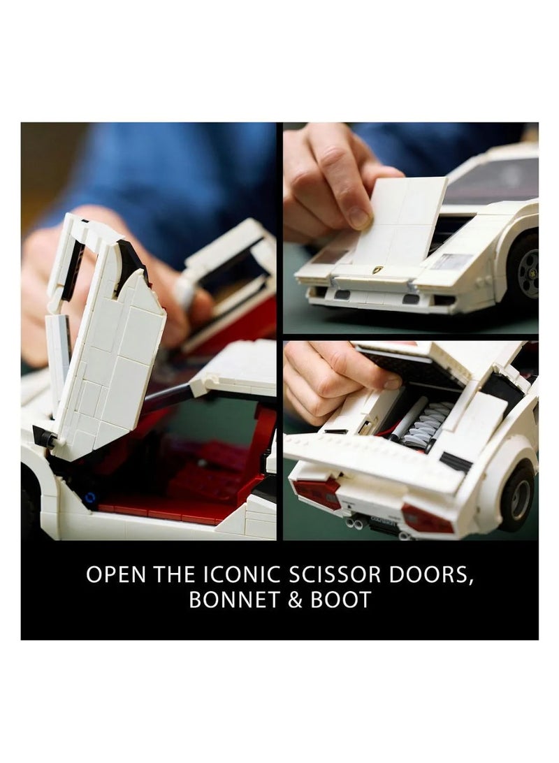 ليغو مجموعة ليجو آيكونز لامبورغيني كونتاش ٥٠٠٠ كواتروفالفول، هدية للكبار، ١٠٣٣٧ - ١٥٠٦ قطعة - Image 5