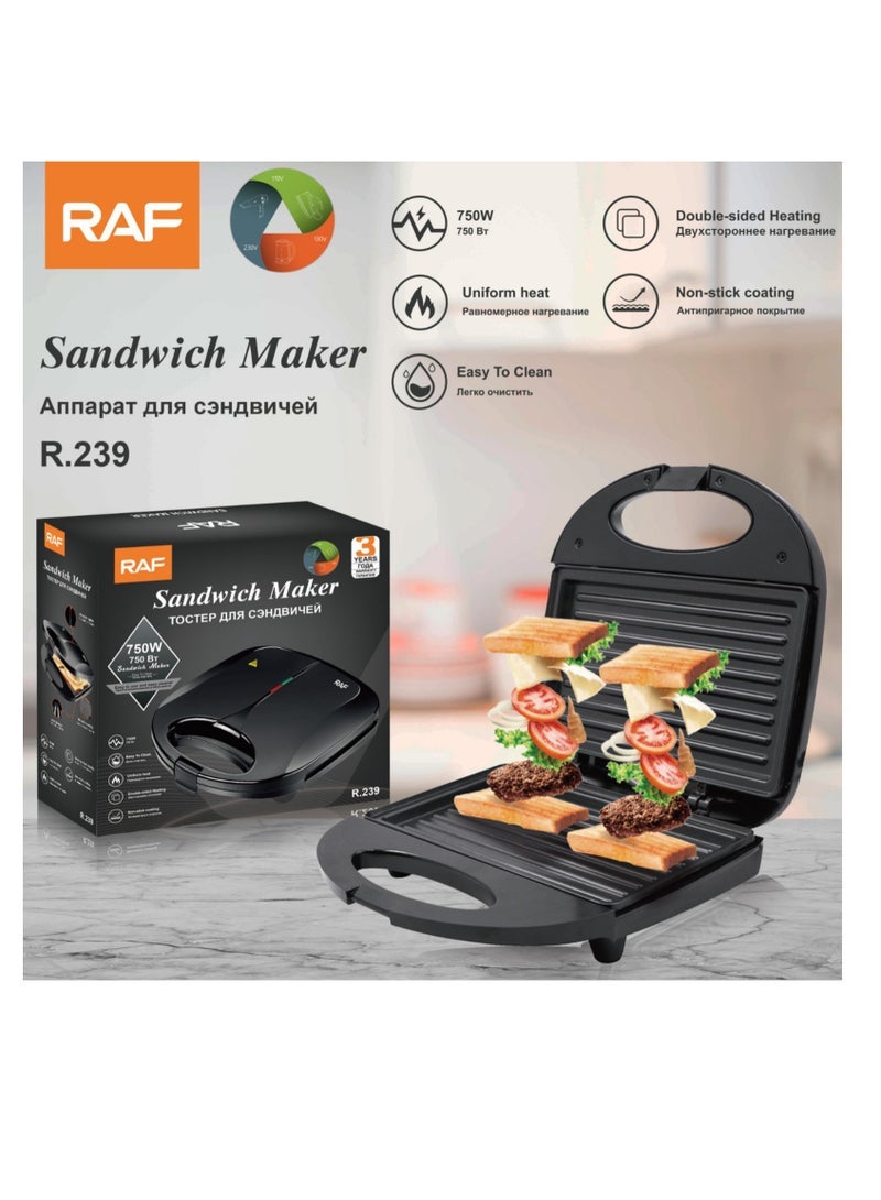 آر إيه أف ماكينة ساندويتش تسخين منزلية على الوجهين ماكينة إفطار متعددة الوظائف ماكينة الخبز - Image 1