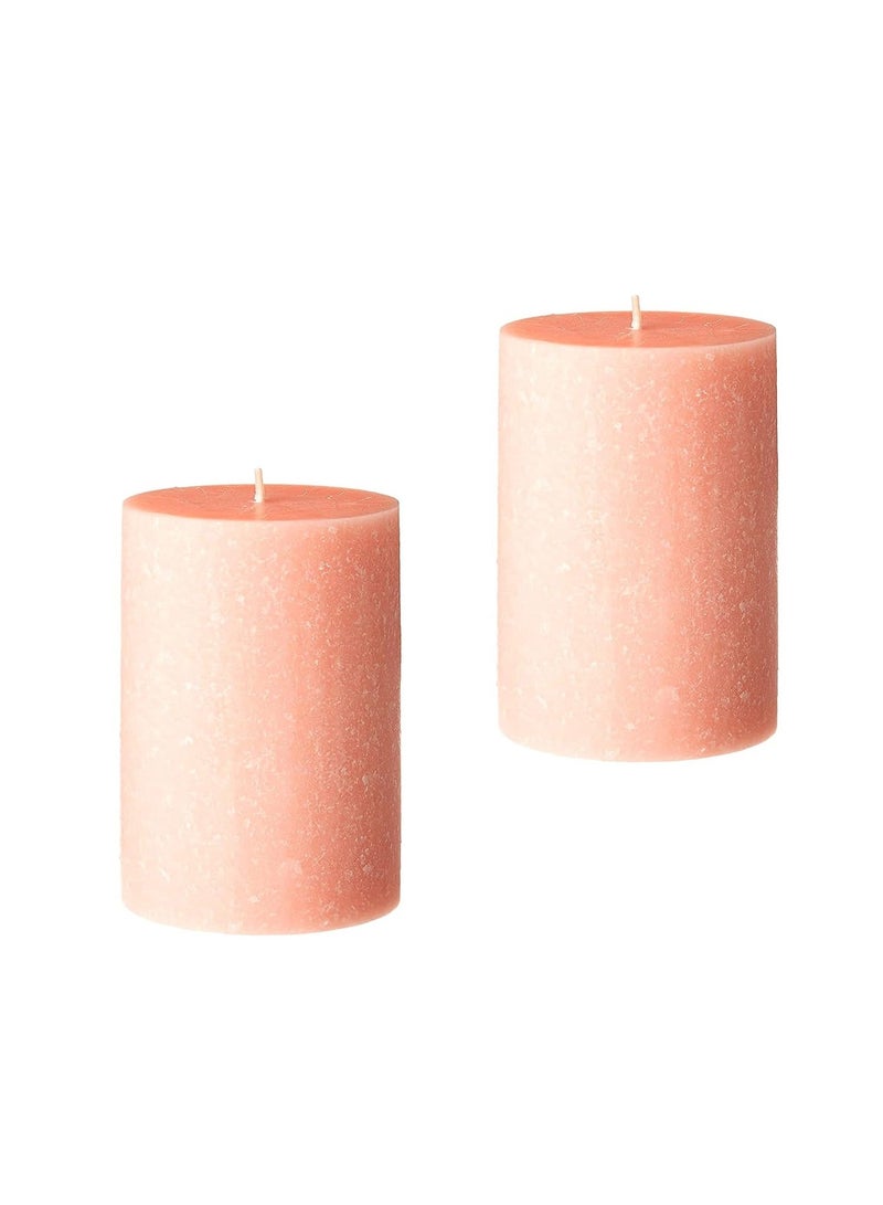 atorakushon® Smokeless and Dripless Scented Pillar Candles for Decoration Wedding Housewarming Gift Non-Toxic Ultra Clean Burn (Set of 2 Peach) - Image 1