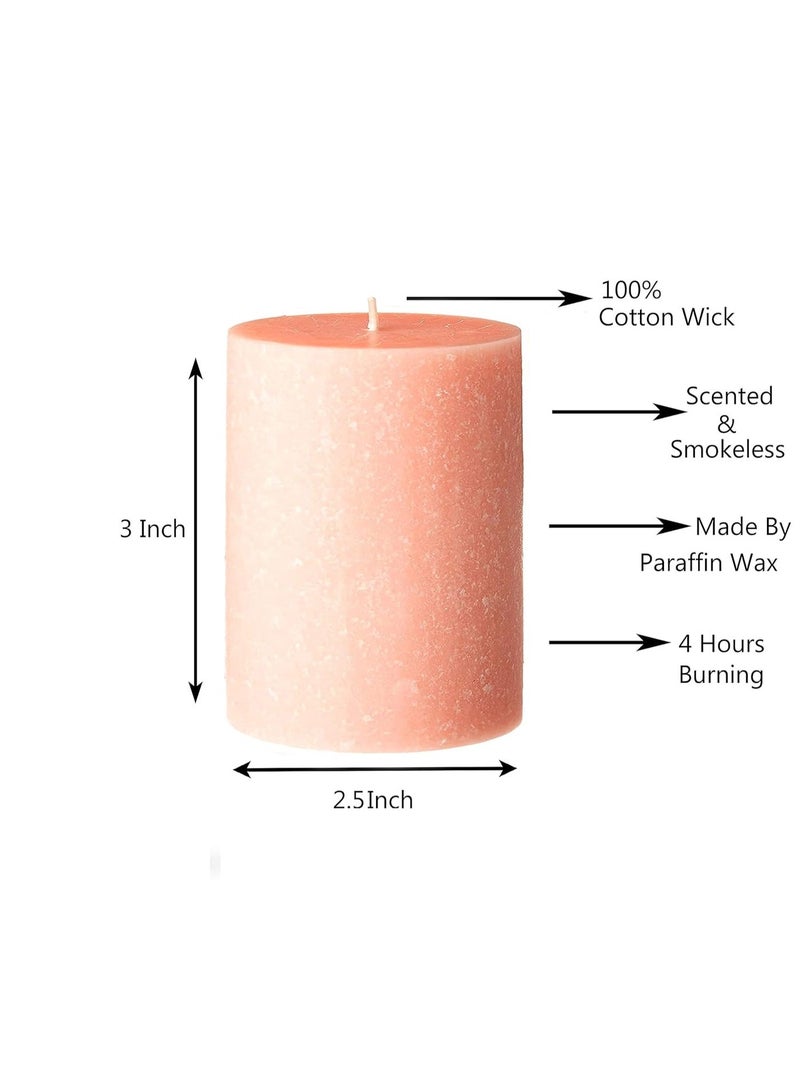 atorakushon® Smokeless and Dripless Scented Pillar Candles for Decoration Wedding Housewarming Gift Non-Toxic Ultra Clean Burn (Set of 2 Peach) - Image 4