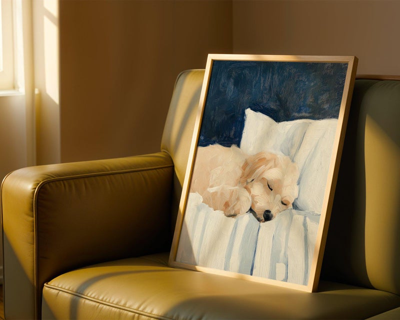 TNESSENTIAL Cockapoo Wall Art Print – Peaceful Cockapoo Dog Poster, Neutral Home Decor, Dog Lover Gift, Cute Pet Illustration for Living Room - Image 1
