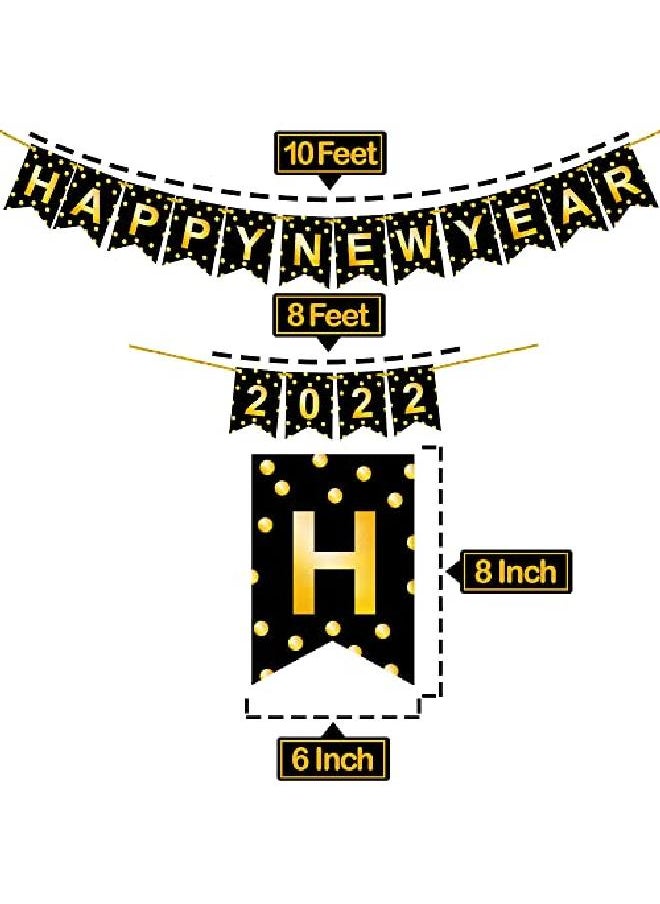 KATCHON Shiny Happy New Year Banner 2022 Large 10 Feet No Diy | Nye Decorations | Happy New Year Sign For New Years Eve Party Supplies 2022 | New Years Eve Decorations For Happy New Year Decorations 2022  - Image 4