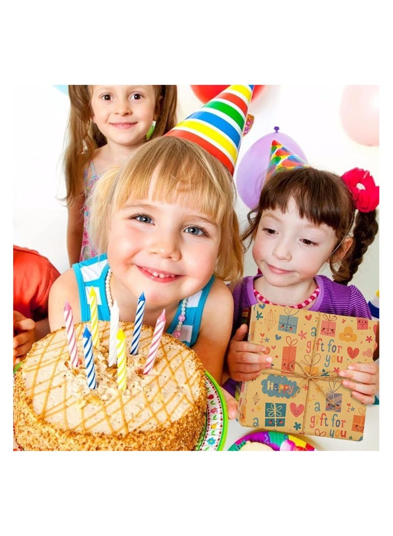 Gift Wrapping Paper, 6 Sheets Gift Wrap for Birthday, Holiday, Wedding, Party, Kids Gift Wrapping, Kraft Paper Roll, Holiday Gift Wrapping Paper DIY Set, Size 70cmX50cm, 6 Sheets - Image 4