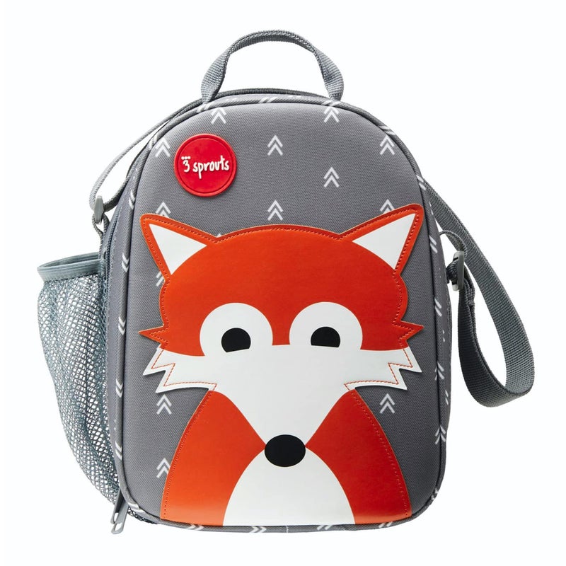 3 Sprouts Kids Lunch Bag  Durable Lunch Box for Boys and Girls  Kids Lunch Box  Perfect for Daycare School and Travel  Insulated Fabric Water Bottle Holder  Ideal for Children 3 Fox