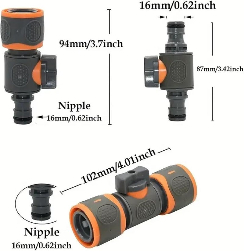Blue 16mm Nipple Faucet Quick Connector Valve Adapter For Garden Hose Drip Irrigation System - Image 4