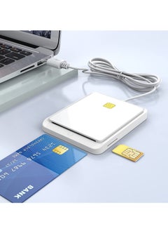 Smart Card SIM Card Smart Card Reader Dual Card Slot Design USB 2.0 Contact Hot-Plug Smart Card Reader Portable Military CAC Card Reader DOD Military USB Common Access Card Reader