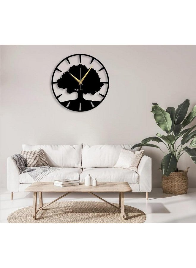Cartvilla Cartvilla Tree Metal Wall Clock 15.5 Inch, Designer Stylish Clock for Living Room, Bedroom, Office, Kitchen, Home and Hall, Antique Big Size Modern Wall Watch for Home Decor (Black) - Image 4
