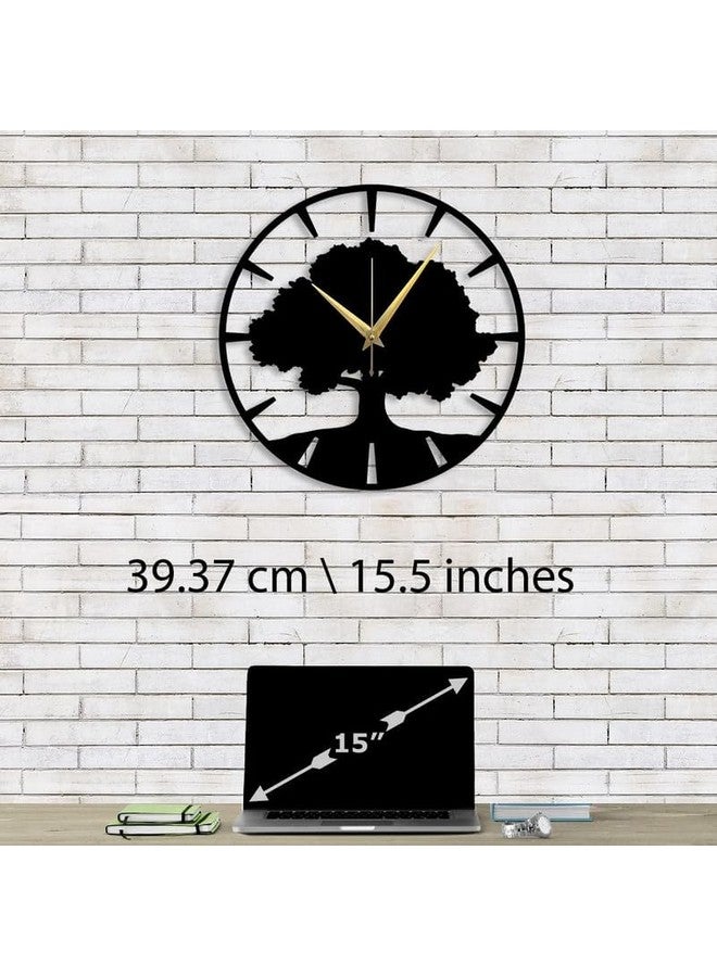 Cartvilla Cartvilla Tree Metal Wall Clock 15.5 Inch, Designer Stylish Clock for Living Room, Bedroom, Office, Kitchen, Home and Hall, Antique Big Size Modern Wall Watch for Home Decor (Black) - Image 5