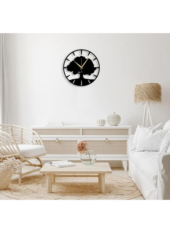 Cartvilla Cartvilla Tree Metal Wall Clock 15.5 Inch, Designer Stylish Clock for Living Room, Bedroom, Office, Kitchen, Home and Hall, Antique Big Size Modern Wall Watch for Home Decor (Black) - Image 2