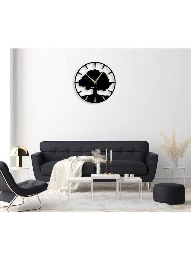 Cartvilla Cartvilla Tree Metal Wall Clock 15.5 Inch, Designer Stylish Clock for Living Room, Bedroom, Office, Kitchen, Home and Hall, Antique Big Size Modern Wall Watch for Home Decor (Black) - Image 3