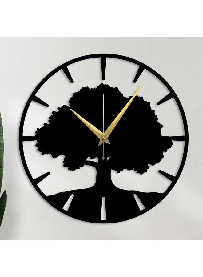 Cartvilla Cartvilla Tree Metal Wall Clock 15.5 Inch, Designer Stylish Clock for Living Room, Bedroom, Office, Kitchen, Home and Hall, Antique Big Size Modern Wall Watch for Home Decor (Black) - Image 1