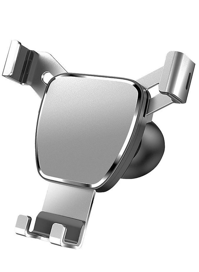 Car Phone Holder For Air AC Vent Phone Holder Car With Gravity & Clamping Mobile Holder For Car Dashboard Compatible With (4.7 To 7.2 Inches) (Silver Black) Car Accessories Interior  - Image 1