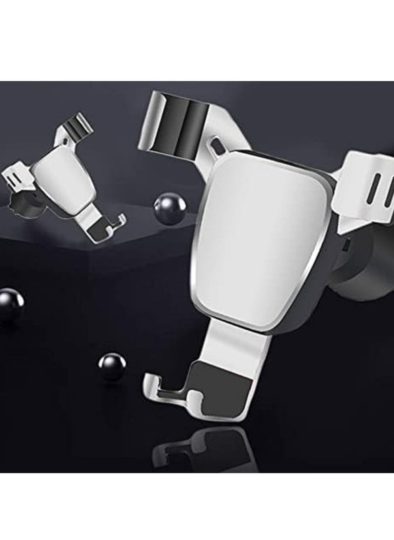 Car Phone Holder For Air AC Vent Phone Holder Car With Gravity & Clamping Mobile Holder For Car Dashboard Compatible With (4.7 To 7.2 Inches) (Silver Black) Car Accessories Interior  - Image 4