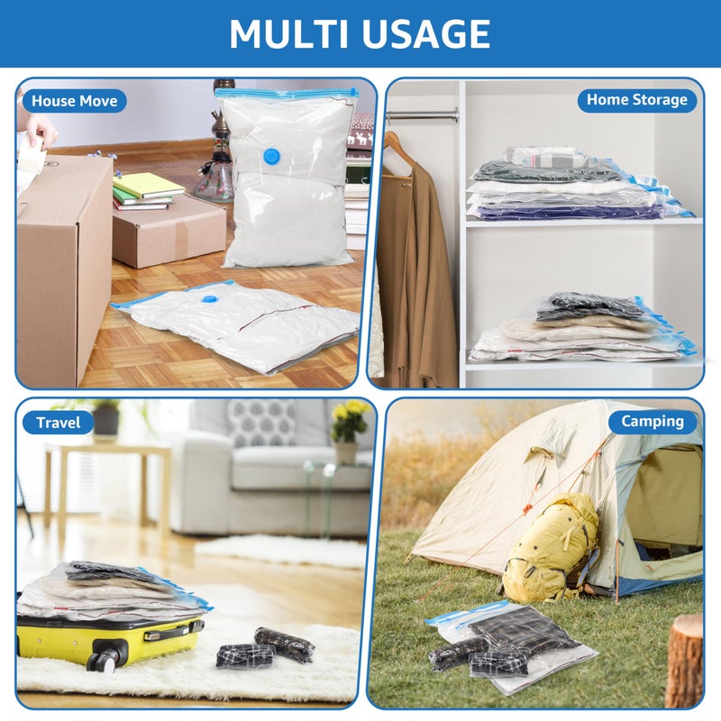 Simple Deluxe 8 Jumbo Vacuum Seal Bags with Hand Pump  Vacuum Storage Bags  Space Saver Bags for Comforters  Blankets  Bedding  Pillows  Clothes - Image 3