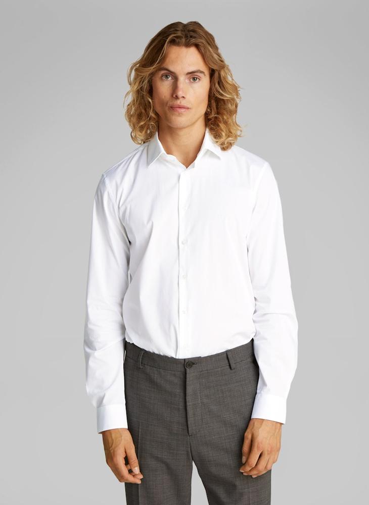 CALVIN KLEIN - Regular Fit Stretch Cotton Poplin Shirt - Image 1