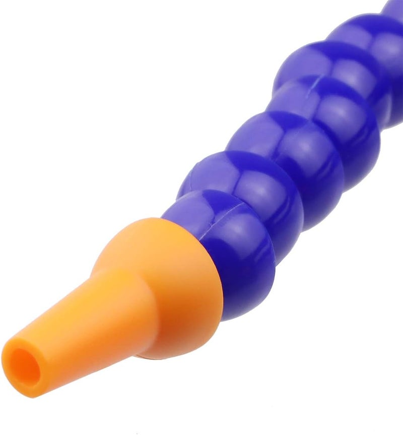 TOPPROS Pack of 10 Round Nozzle 1/4PT Flexible Oil Coolant Pipe Hose Blue Orange - Image 3