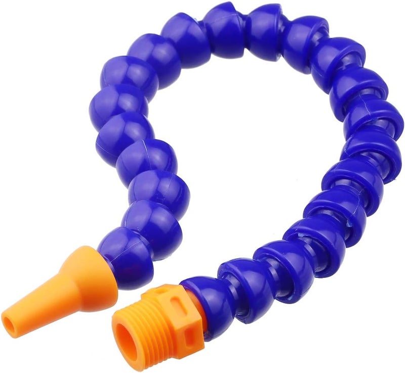 TOPPROS Pack of 10 Round Nozzle 1/4PT Flexible Oil Coolant Pipe Hose Blue Orange - Image 2