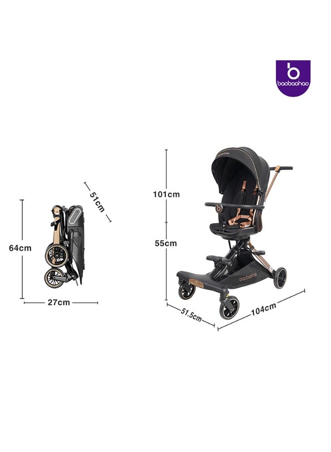 Baobaohao Baby Stroller Black V16/MN060
