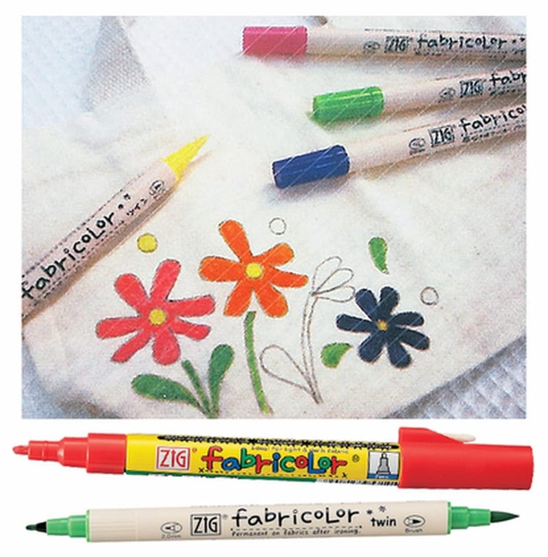 Zig Fabricolor Permanent Fabric Marker Pen for Clothes, Black Ink, Fine Tip Textile Marker for Light & Dark Fabrics, Wash-Resistant DIY Fabric Paint Pen for T-Shirts, Bags, Canvas, Cotton & Denim - Image 3