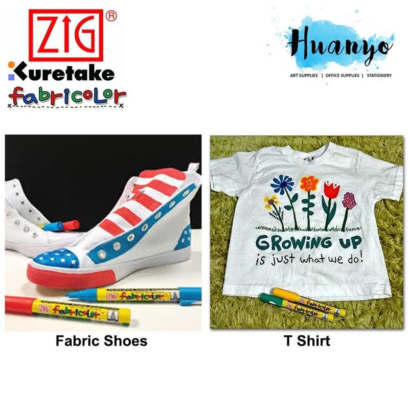 Zig Fabricolor Permanent Fabric Marker Pen for Clothes, Black Ink, Fine Tip Textile Marker for Light & Dark Fabrics, Wash-Resistant DIY Fabric Paint Pen for T-Shirts, Bags, Canvas, Cotton & Denim - Image 4