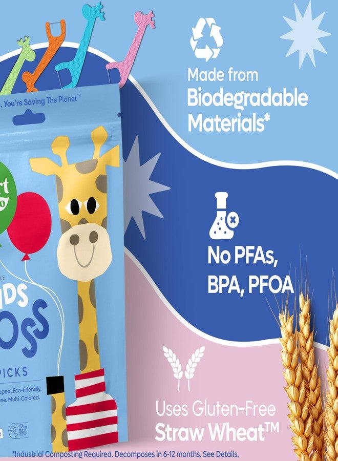 SmartLifeco Biodegradable* Kids Flossers - Fluoride Free & Plant Based | Eco Friendly Dental Floss Picks for Children | Fun Animal Flossing Sticks for Toddlers Teeth | Compostable (200 Pack, Mint) - Image 4