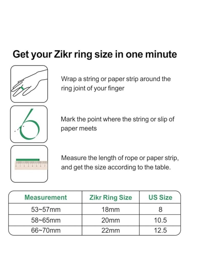 iQIBLA Smart Tasbih Zikr Lite Ring Black Grey 22MM - Image 2