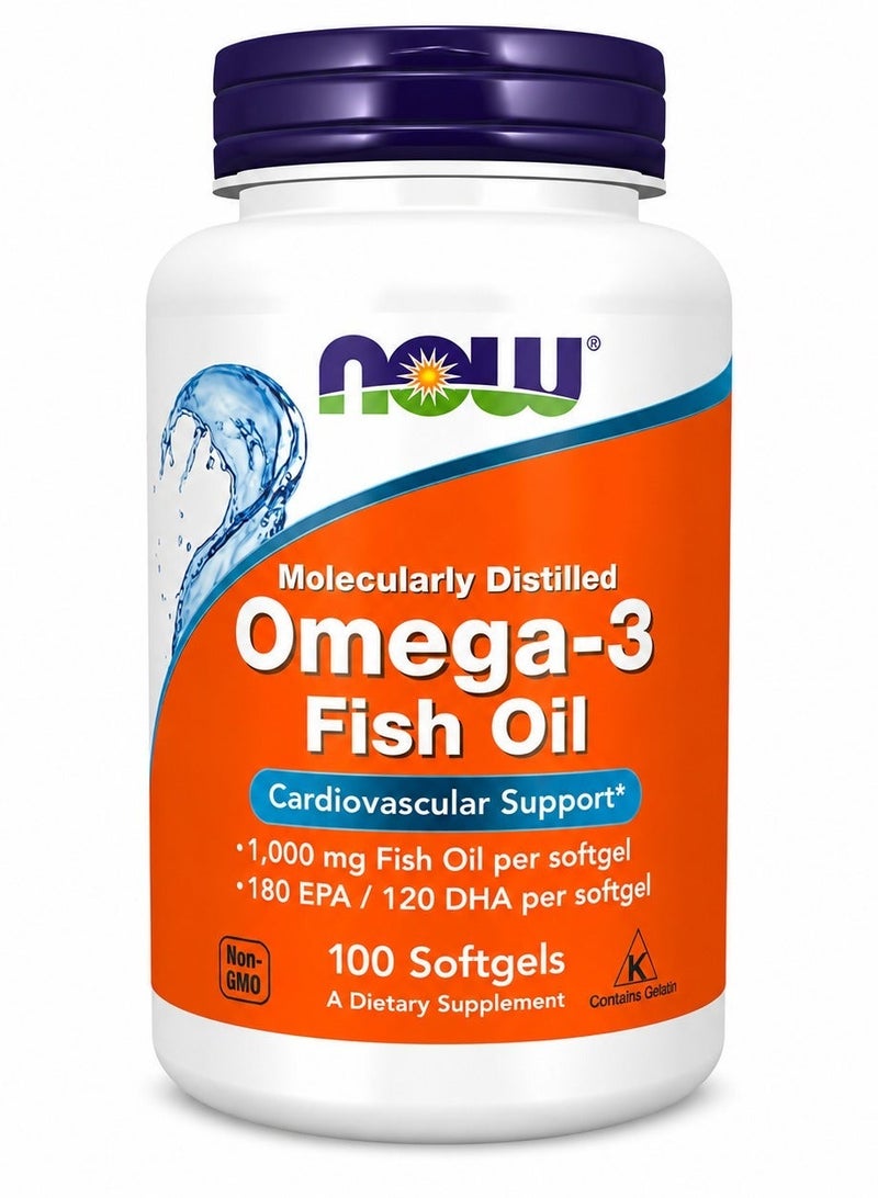 NOW Foods Omega 3 1000mg Softgels 100's - Image 1