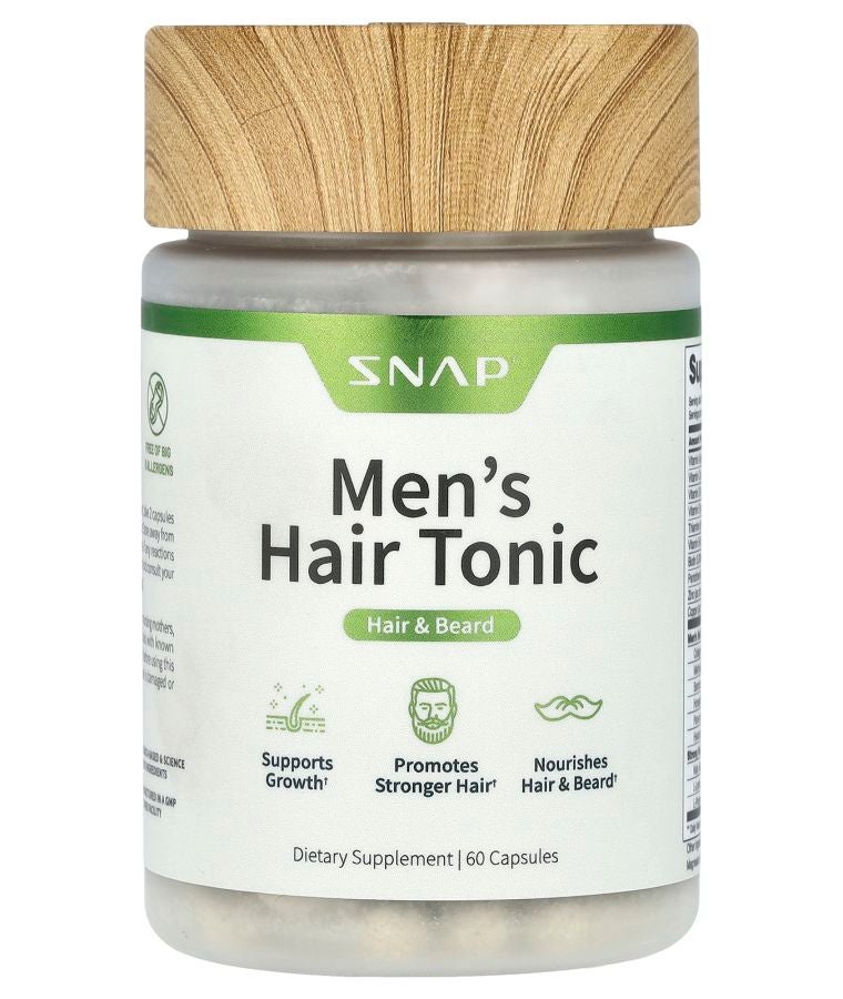 SNAP SUPPLEMENTS Men's Hair Tonic Hair & Beard 60 Capsules