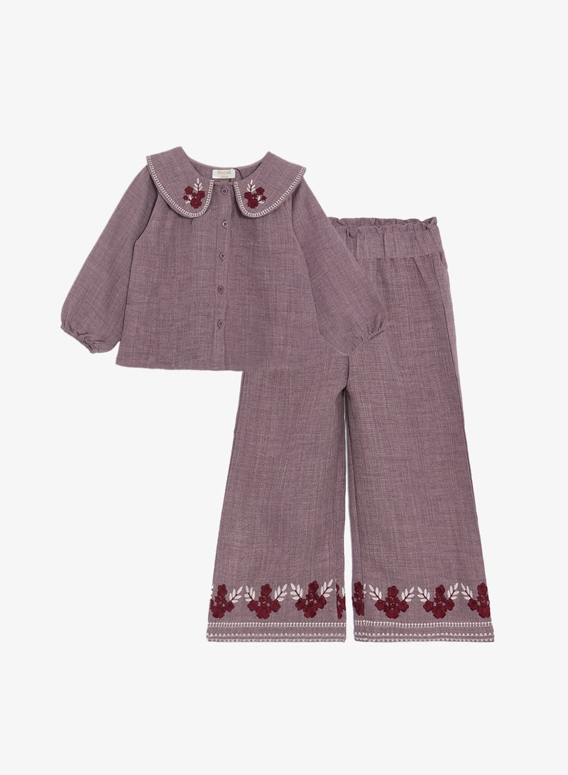 ريبلز مع نمشي طقم بناتي قطعتين مطرز - Image 1