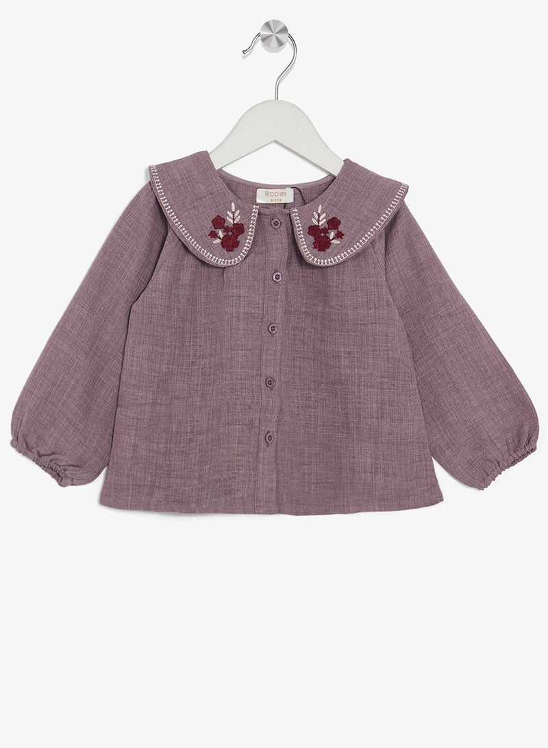 ريبلز مع نمشي طقم بناتي قطعتين مطرز - Image 2