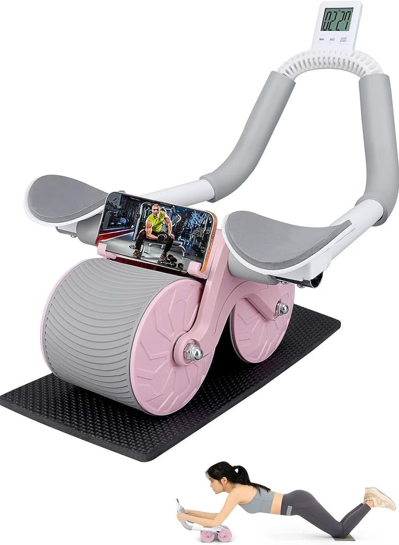 Spark and shop Automatic Rebound Healthy Abdomen Exercise Roller Wheel with Elbow Support and Timer Multicolour - Image 4