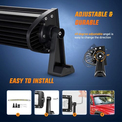 Nilight نيلايت ZH408 52 إنش 783 واط مصباح LED بار مع تصميم ثلاثي الصفوف مع شعاع مركب 78000 لومن مع مجموعة أسلاك مفاتيح روك 12AWG 12 فولت 5 دبابيس مقاومة للماء - Image 5
