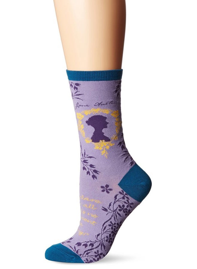 Socksmith Women's Jane Austin Socks, Purple (Lavender Lavender), One (Size: U.S. 5-10.5) - Image 1