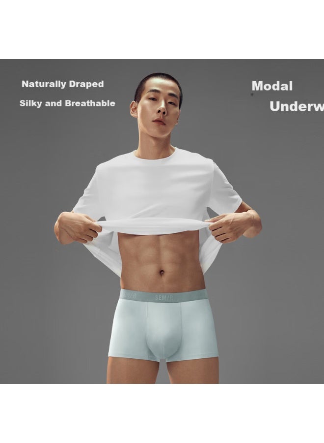 Semir Men's Modal Cotton Antibacterial Seamless Boxer Briefs Ice Silk Breathable 3-pack 4XL - Image 1