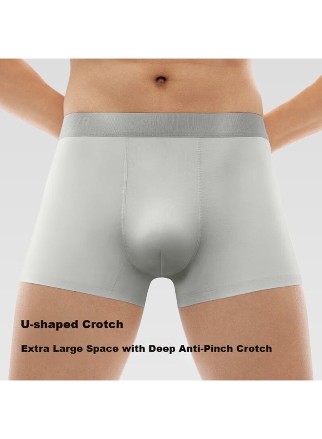 Semir Men's Modal Cotton Antibacterial Seamless Boxer Briefs Ice Silk Breathable 3-pack 4XL - Image 5