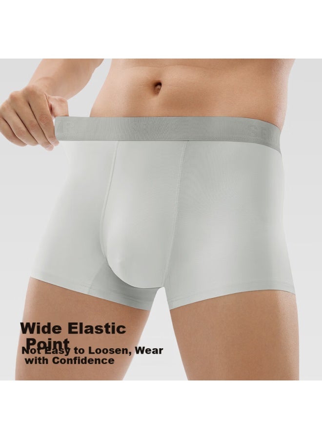 Semir Men's Modal Cotton Antibacterial Seamless Boxer Briefs Ice Silk Breathable 3-pack 4XL - Image 3