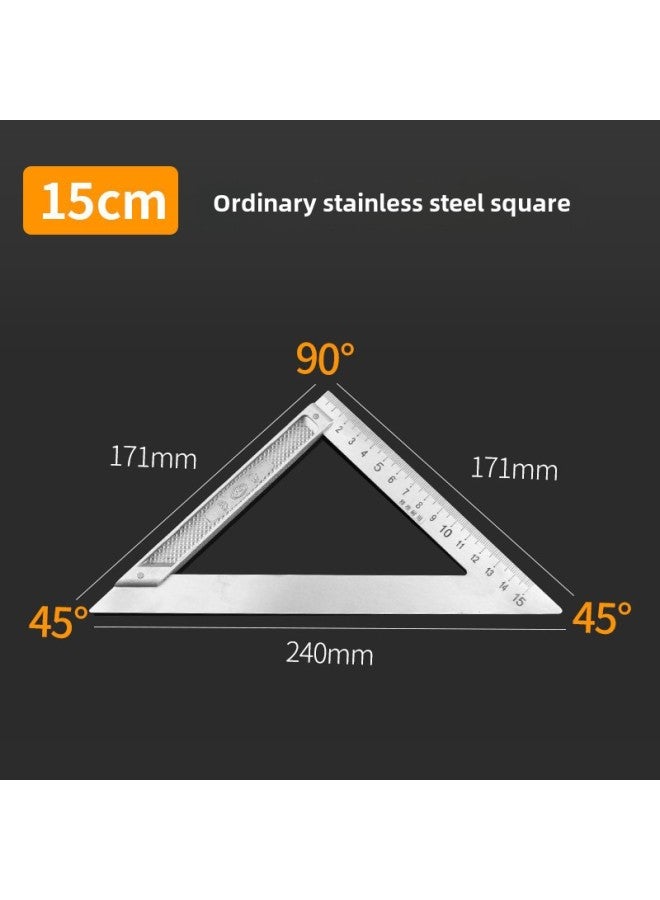 Industrial Grade Stainless Steel Angle Ruler Woodworking Special Angle Ruler 300mm500mm Thick Angle Ruler Wholesale-Model:15cm Ordinary Triangle Ruler  - Image 1