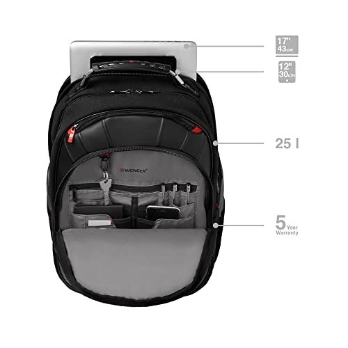 WENGER Pegasus 17 Inch Laptop Backpack, Anti-Scratch Lining with iPad/Tablet/eReader Pocket in Blue (25 Litre)-Blend of Style & Function, Swiss Designed 600639 - Image 2