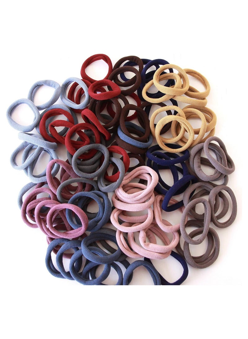 STAR BEJA 100 thick hair ties for women black and colored ponytail holders for women men and girls (Multicolor) - Image 1