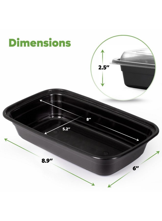 Comfy Package [28 oz - 50 Count 1 Compartment Meal Prep Containers Reusable - Microwaveable, Dishwasher and Freezer Safe, BPA-Free, Portion Control and Convenience Food Storage with Lids, Stackable - Image 2