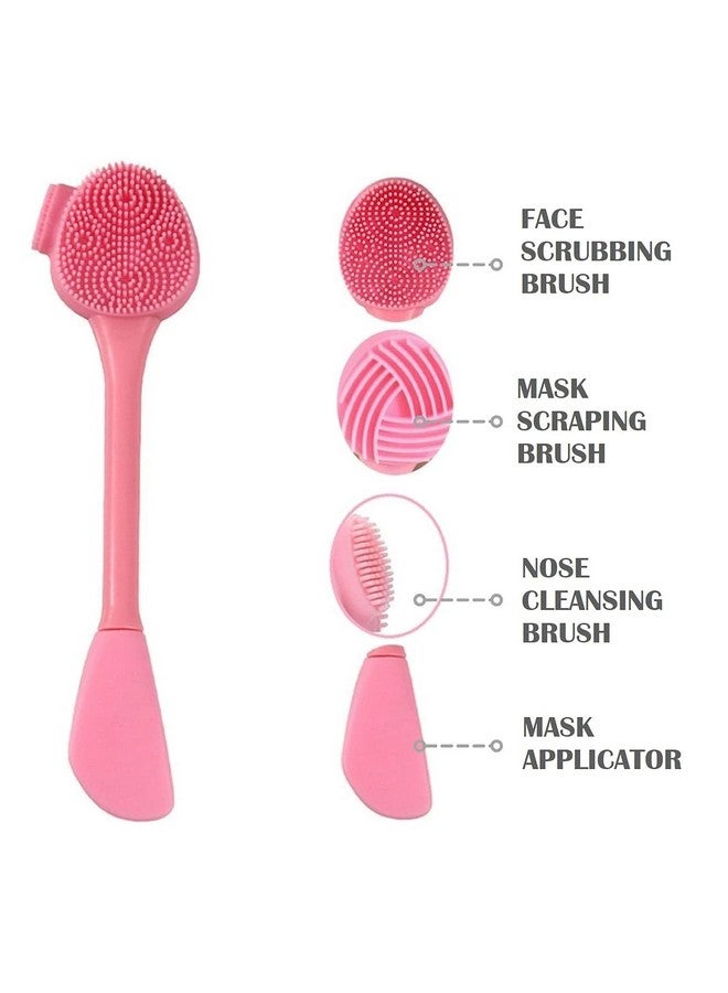 Bhavyam 2 in 1 multipurpose silicone face cleansing brush for applying face pack Pore Cleansing Blackhead Removing face cleaning brush for women girls(multicolour) (1) - Image 3