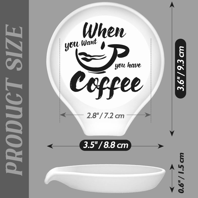 Koluti Silicone Coffee Spoon Rest, Small Spoon Stirrers Coffee Accessories Bar Station Decor, Cute Spoon Buddy Holder for Countertop, 3.6â€L x 3.5â€W x 0.6â€H, White - Image 4
