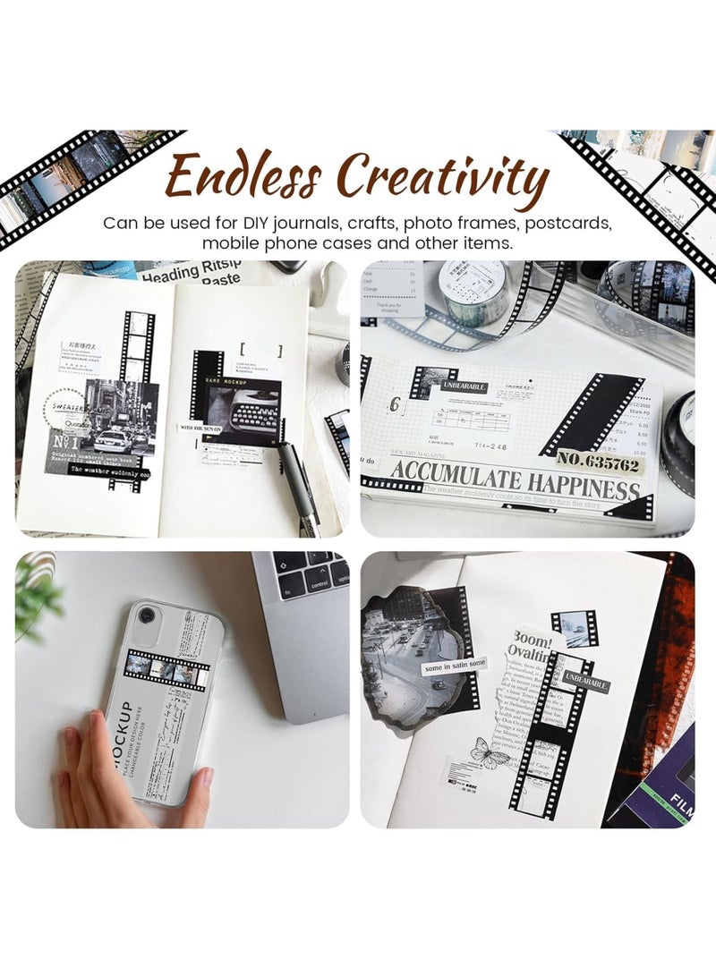 SYOSI Filmstrip Washi Tape, Retro Movie Reel PET Decorative Tape for Journaling and Scrapbooking, Self-Adhesive Transparent Tape Stickers for Crafts Diaries and Bullet Journal Supplies, 6 Rolls - Image 5