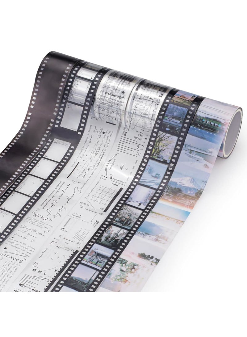 SYOSI Filmstrip Washi Tape, Retro Movie Reel PET Decorative Tape for Journaling and Scrapbooking, Self-Adhesive Transparent Tape Stickers for Crafts Diaries and Bullet Journal Supplies, 6 Rolls - Image 1