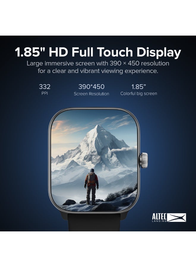 Altec Lansing Phoenix Smartwatch, 1.85” AMOLED Display, Bluetooth Calling & Alexa Built-in, 100+ Sports Modes, IP68 Waterproof, Black - Image 3