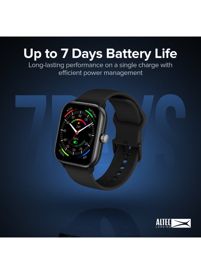 Altec Lansing Phoenix Smartwatch, 1.85” AMOLED Display, Bluetooth Calling & Alexa Built-in, 100+ Sports Modes, IP68 Waterproof, Black - Image 4