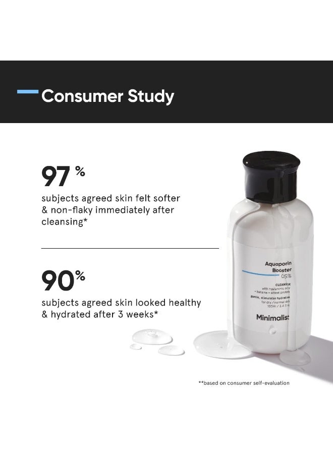Minimalist 5% Aquaporin Booster | Hydrating Face Wash For Dry Skin with Hyaluronic Acid | Sulphate Free | Non-drying Cleanser | For Women & Men (100 ml) - Image 2