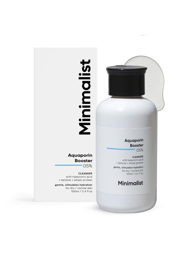 Minimalist 5% Aquaporin Booster | Hydrating Face Wash For Dry Skin with Hyaluronic Acid | Sulphate Free | Non-drying Cleanser | For Women & Men (100 ml)