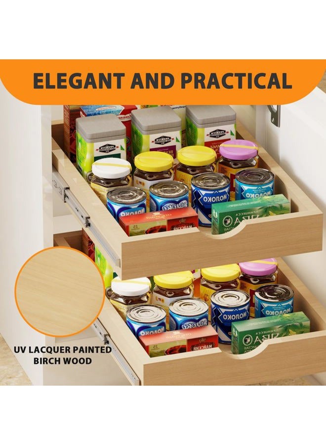 Mobirex Pull Out Drawers for Cabinet Wood Slide Out Cabinet Organizer and Storage Cabinet Kitchen Drawers Slide Out Shelves Pull Out Shelves in Kitchen Pantry Bathroom with Soft Close 24"W x 22"D x 3"H - Image 5