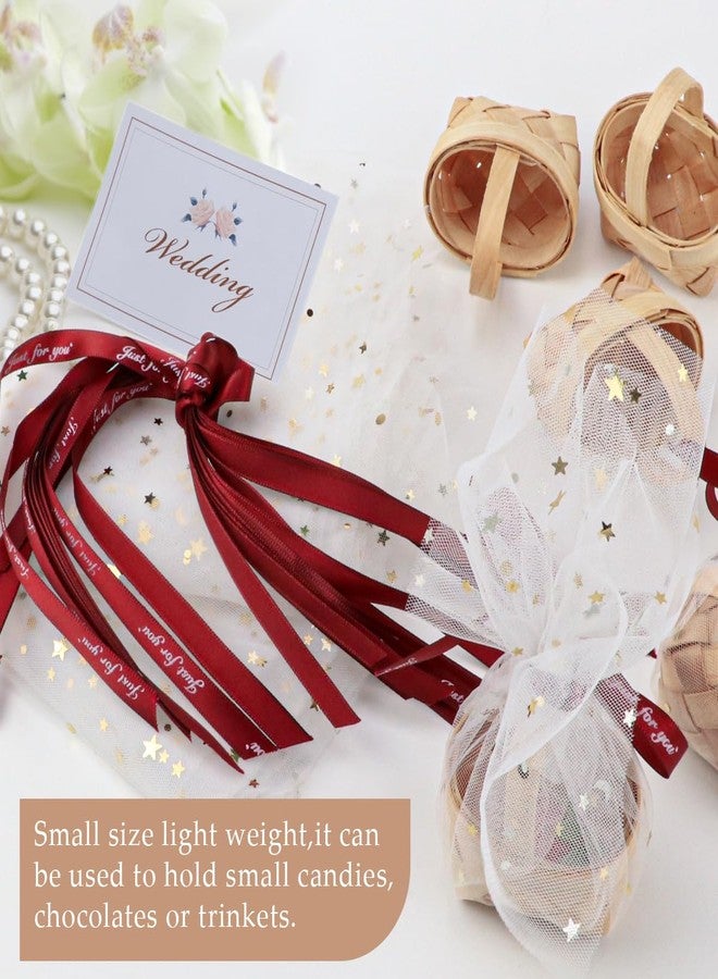 LNQ LUNIQI 15 قطعة من السلال المنسوجة الصغيرة، سلال ريفية صغيرة منسوجة بمقابض، سلال حلوى، سلال زهور مصغرة لحفلات الزفاف والأعمال اليدوية - Image 5